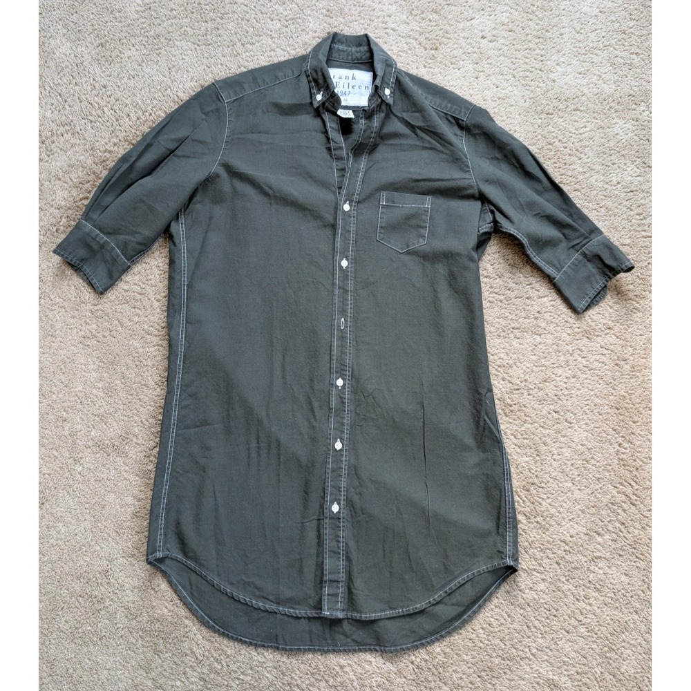 Frank & Eileen Mary Shirt‎ Dress Womens XS Olive Green USA Made 100% Cotton